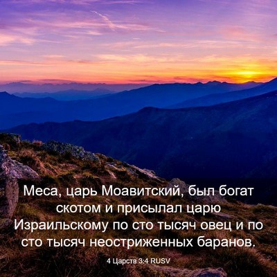Picture 03 - 4 Царств 3:4 RUSV - Меса, царь Моавитский, был - Bible Verse Picture