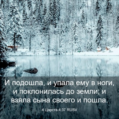 Picture 03 - 4 Царств 4:37 RUSV - И подошла, и упала ему в - Bible Verse Picture