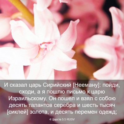Picture 03 - 4 Царств 5:5 RUSV - И сказал царь Сирийский - Bible Verse Picture