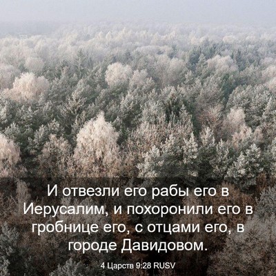 Picture 03 - 4 Царств 9:28 RUSV - И отвезли его рабы его в - Bible Verse Picture