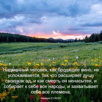 Picture 03 - Аввакум 2:5 RUSV - Надменный человек, как - Bible Verse Picture