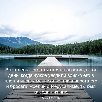 Picture 03 - Авдия 1:11 RUSV - В тот день, когда ты стоял - Bible Verse Picture