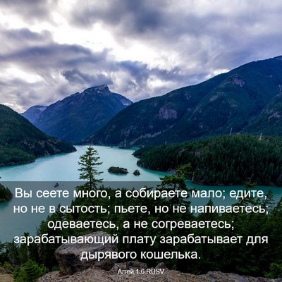 Picture 03 - Аггей 1:6 RUSV - Вы сеете много, а собираете - Bible Verse Picture