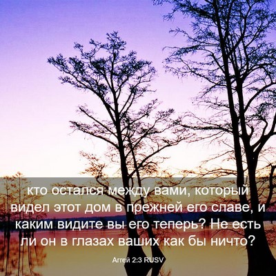 Picture 03 - Аггей 2:3 RUSV - кто остался между вами, - Bible Verse Picture