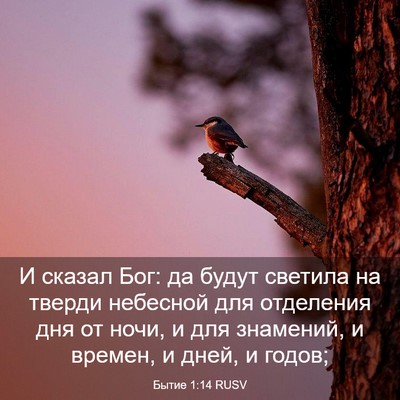Picture 03 - Бытие 1:14 RUSV - И сказал Бог: да будут - Bible Verse Picture