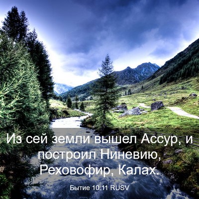 Picture 03 - Бытие 10:11 RUSV - Из сей земли вышел Ассур, и - Bible Verse Picture
