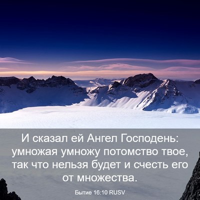 Picture 03 - Бытие 16:10 RUSV - И сказал ей Ангел - Bible Verse Picture