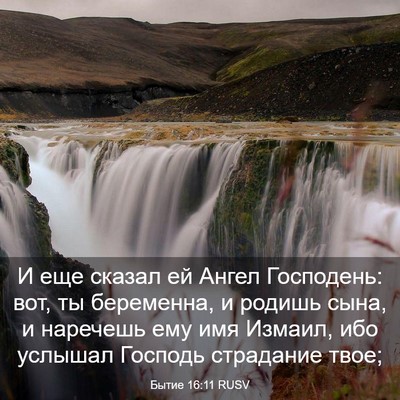 Picture 03 - Бытие 16:11 RUSV - И еще сказал ей Ангел - Bible Verse Picture