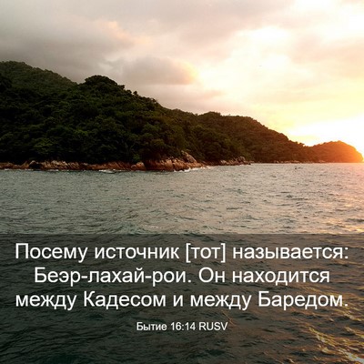 Picture 03 - Бытие 16:14 RUSV - Посему источник [тот] - Bible Verse Picture