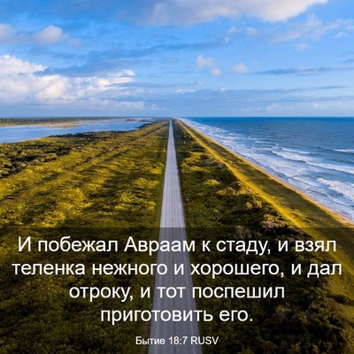 Picture 03 - Бытие 18:7 RUSV - И побежал Авраам к стаду, и - Bible Verse Picture