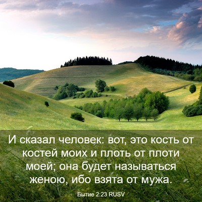 Picture 03 - Бытие 2:23 RUSV - И сказал человек: вот, это - Bible Verse Picture