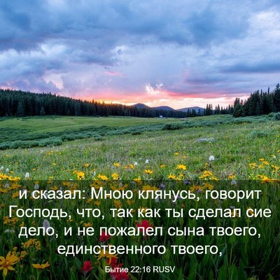 Picture 03 - Бытие 22:16 RUSV - и сказал: Мною клянусь, - Bible Verse Picture
