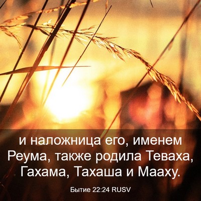 Picture 03 - Бытие 22:24 RUSV - и наложница его, именем - Bible Verse Picture