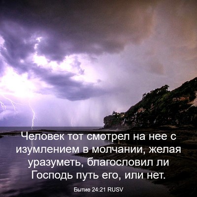 Picture 03 - Бытие 24:21 RUSV - Человек тот смотрел на нее - Bible Verse Picture