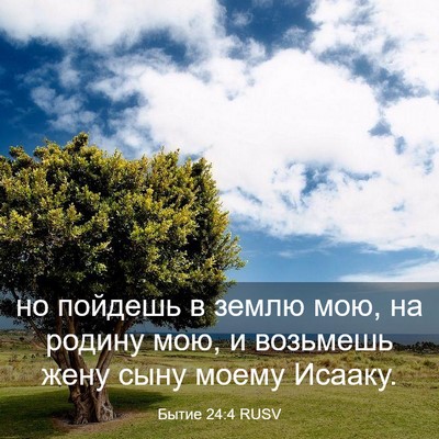 Picture 03 - Бытие 24:4 RUSV - но пойдешь в землю мою, на - Bible Verse Picture