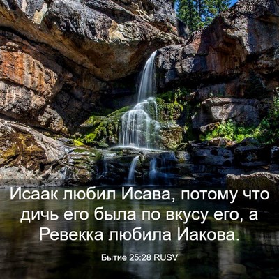 Picture 03 - Бытие 25:28 RUSV - Исаак любил Исава, потому - Bible Verse Picture