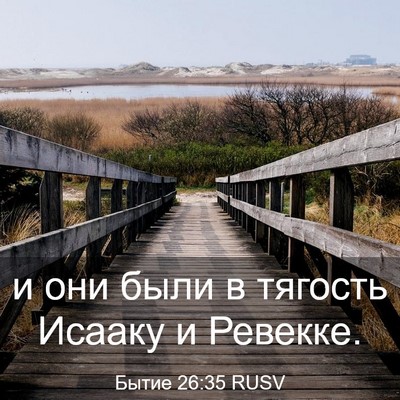 Picture 03 - Бытие 26:35 RUSV - и они были в тягость Исааку - Bible Verse Picture