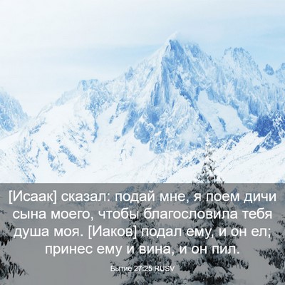 Picture 03 - Бытие 27:25 RUSV - [Исаак] сказал: подай мне, я - Bible Verse Picture