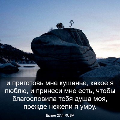 Picture 03 - Бытие 27:4 RUSV - и приготовь мне кушанье, - Bible Verse Picture