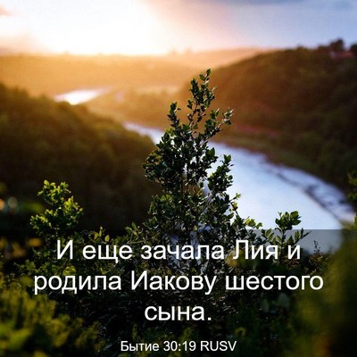 Picture 03 - Бытие 30:19 RUSV - И еще зачала Лия и родила - Bible Verse Picture