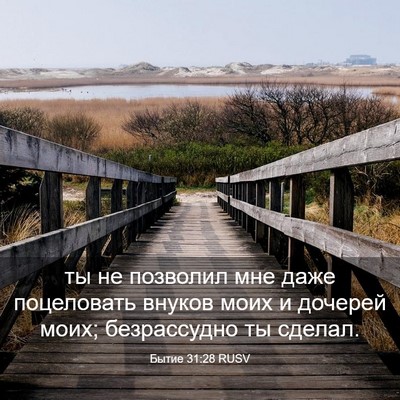 Picture 03 - Бытие 31:28 RUSV - ты не позволил мне даже - Bible Verse Picture