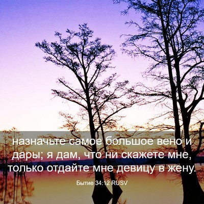 Picture 03 - Бытие 34:12 RUSV - назначьте самое большое - Bible Verse Picture