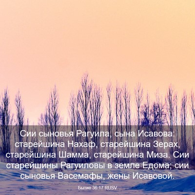 Picture 03 - Бытие 36:17 RUSV - Сии сыновья Рагуила, сына - Bible Verse Picture