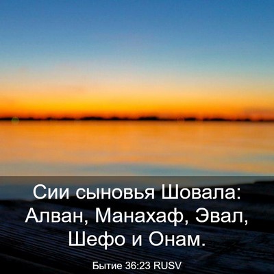 Picture 03 - Бытие 36:23 RUSV - Сии сыновья Шовала: Алван, - Bible Verse Picture