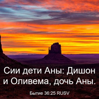 Picture 03 - Бытие 36:25 RUSV - Сии дети Аны: Дишон и - Bible Verse Picture