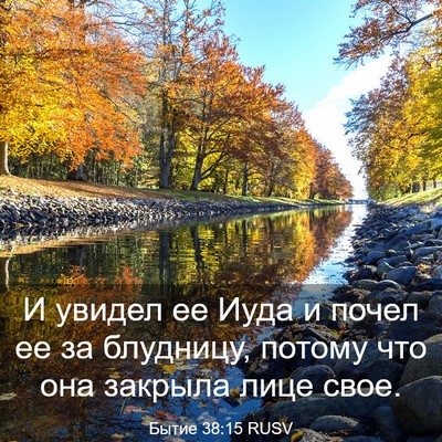 Picture 03 - Бытие 38:15 RUSV - И увидел ее Иуда и почел ее - Bible Verse Picture