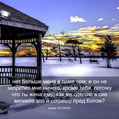 Picture 03 - Бытие 39:9 RUSV - нет больше меня в доме сем; - Bible Verse Picture