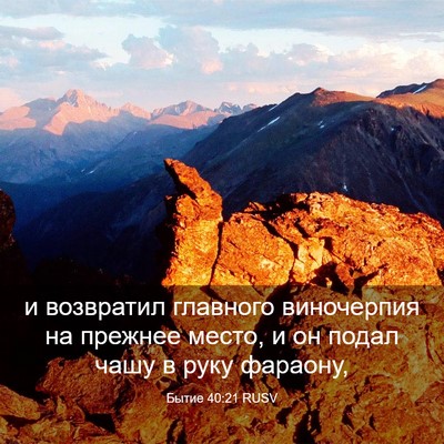 Picture 03 - Бытие 40:21 RUSV - и возвратил главного - Bible Verse Picture