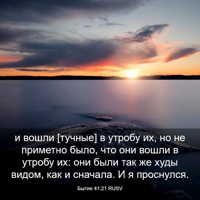 Picture 03 - Бытие 41:21 RUSV - и вошли [тучные] в утробу - Bible Verse Picture