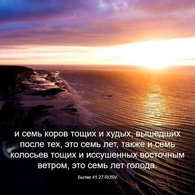 Picture 03 - Бытие 41:27 RUSV - и семь коров тощих и худых, - Bible Verse Picture