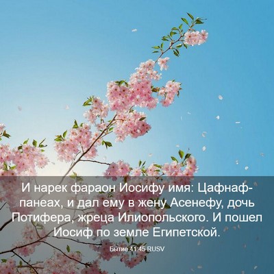 Picture 03 - Бытие 41:45 RUSV - И нарек фараон Иосифу имя: - Bible Verse Picture