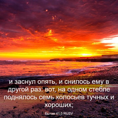 Picture 03 - Бытие 41:5 RUSV - и заснул опять, и снилось - Bible Verse Picture