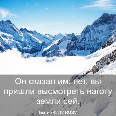 Picture 03 - Бытие 42:12 RUSV - Он сказал им: нет, вы пришли - Bible Verse Picture