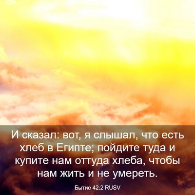Picture 03 - Бытие 42:2 RUSV - И сказал: вот, я слышал, что - Bible Verse Picture