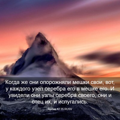 Picture 03 - Бытие 42:35 RUSV - Когда же они опорожняли - Bible Verse Picture