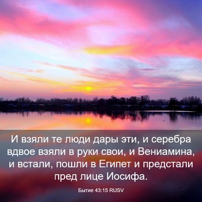 Picture 03 - Бытие 43:15 RUSV - И взяли те люди дары эти, и - Bible Verse Picture