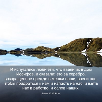 Picture 03 - Бытие 43:18 RUSV - И испугались люди эти, что - Bible Verse Picture