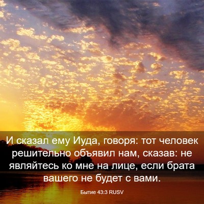 Picture 03 - Бытие 43:3 RUSV - И сказал ему Иуда, говоря: - Bible Verse Picture