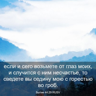 Picture 03 - Бытие 44:29 RUSV - если и сего возьмете от - Bible Verse Picture