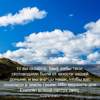 Picture 03 - Бытие 46:34 RUSV - то вы скажите: [мы], рабы - Bible Verse Picture