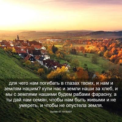Picture 03 - Бытие 47:19 RUSV - для чего нам погибать в - Bible Verse Picture