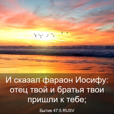Picture 03 - Бытие 47:5 RUSV - И сказал фараон Иосифу: - Bible Verse Picture