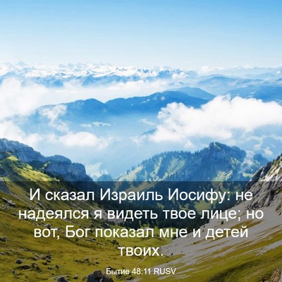 Picture 03 - Бытие 48:11 RUSV - И сказал Израиль Иосифу: не - Bible Verse Picture