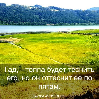 Picture 03 - Бытие 49:19 RUSV - Гад, --толпа будет теснить - Bible Verse Picture