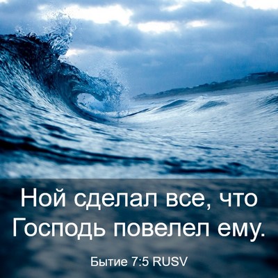 Picture 03 - Бытие 7:5 RUSV - Ной сделал все, что Господь - Bible Verse Picture