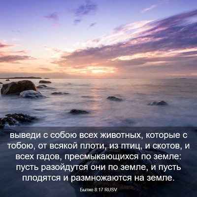 Picture 03 - Бытие 8:17 RUSV - выведи с собою всех - Bible Verse Picture